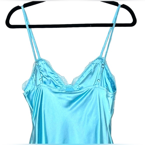 NWT Revolve X More to Come Satin Hallie Blue Mini Dress with Side Zip, Small - Picture 8 of 14